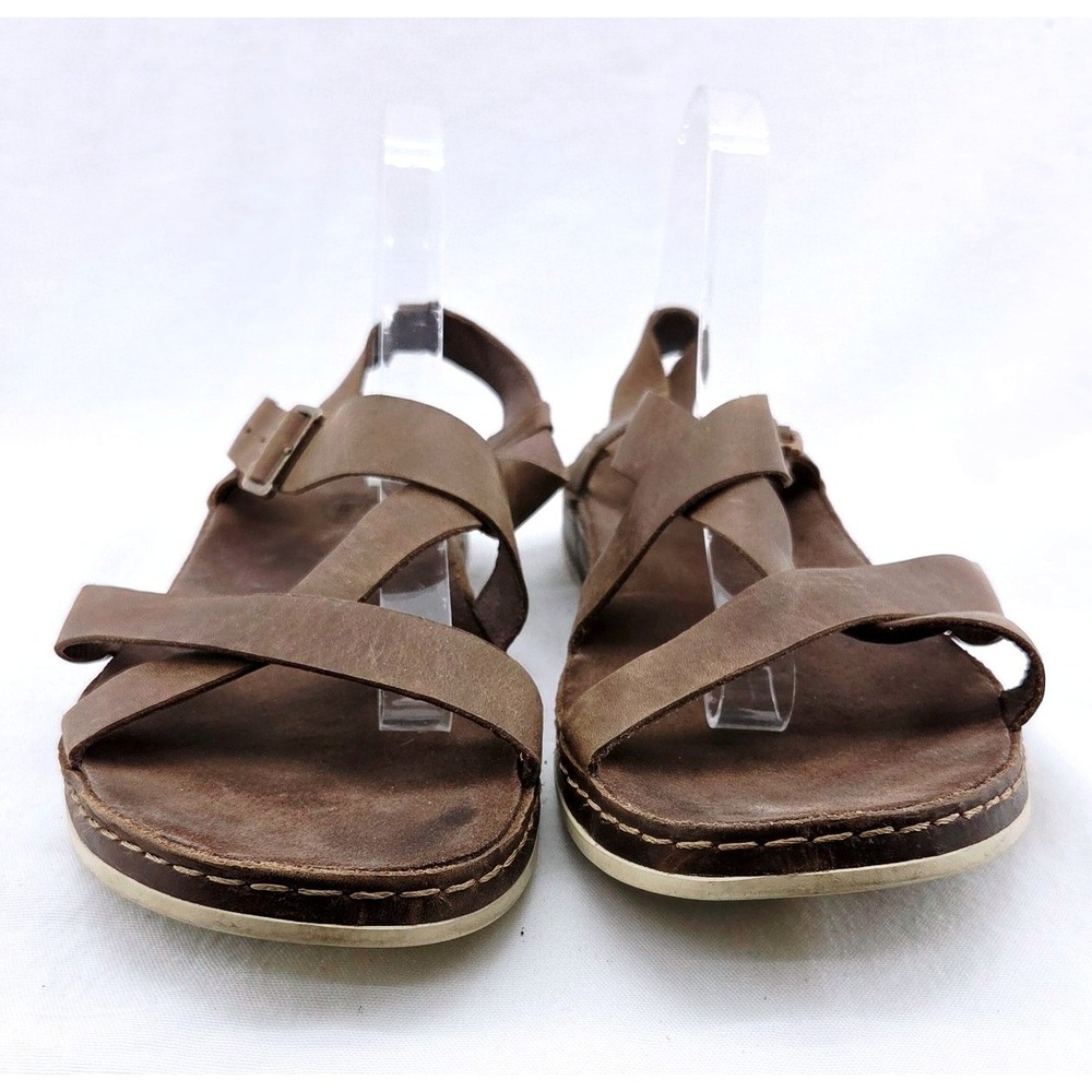Chaco Wayfarer Leather Sandals Womens 12 Otter Brown J106530 Buckle Strappy - Picture 5 of 8